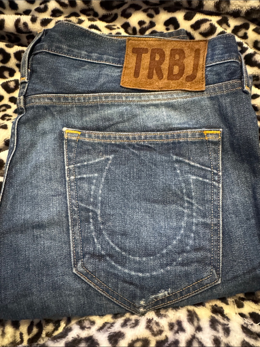 True Religion Men's Dark Blue Slim Straight Jeans